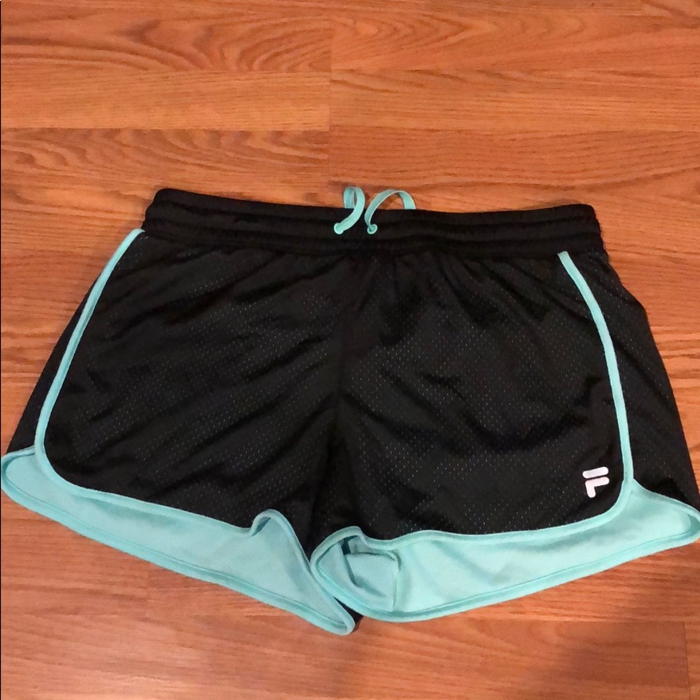Fila Sport Mesh Shorts-XL Black and Mint colored